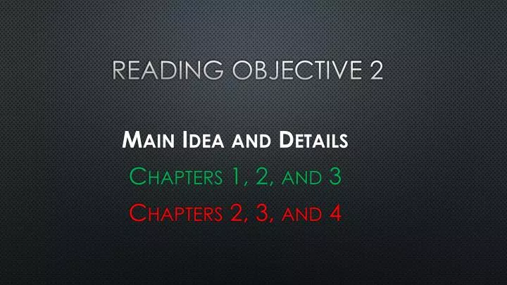 reading objective 2