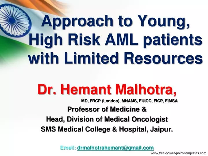 approach to young high risk aml patients with limited resources