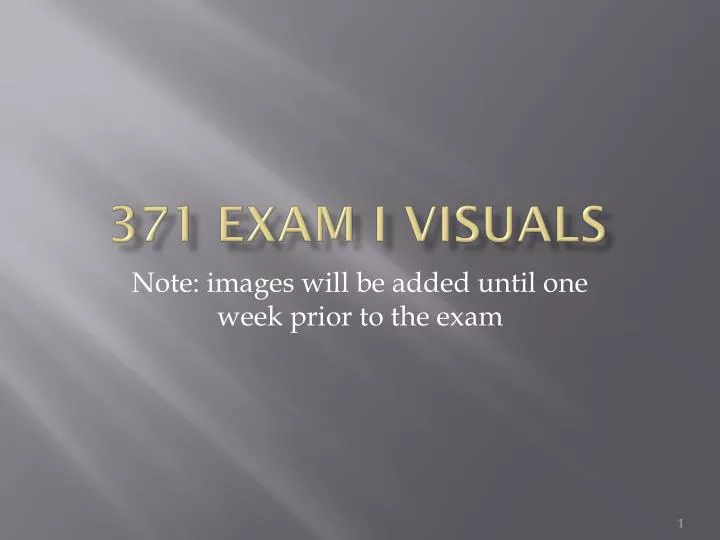 371 exam i visuals