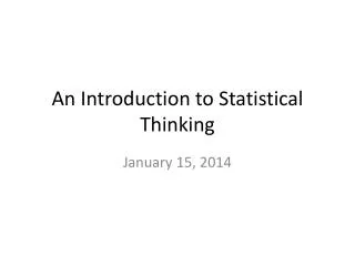 An Introduction to Statistical Thinking