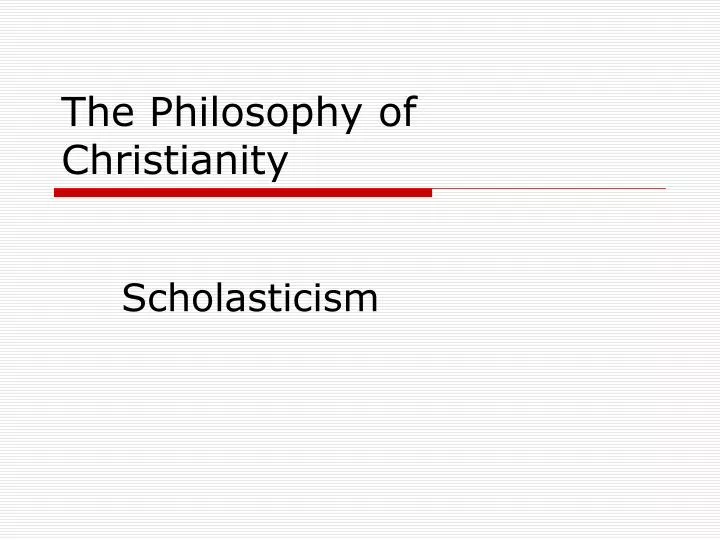 the philosophy of christianity