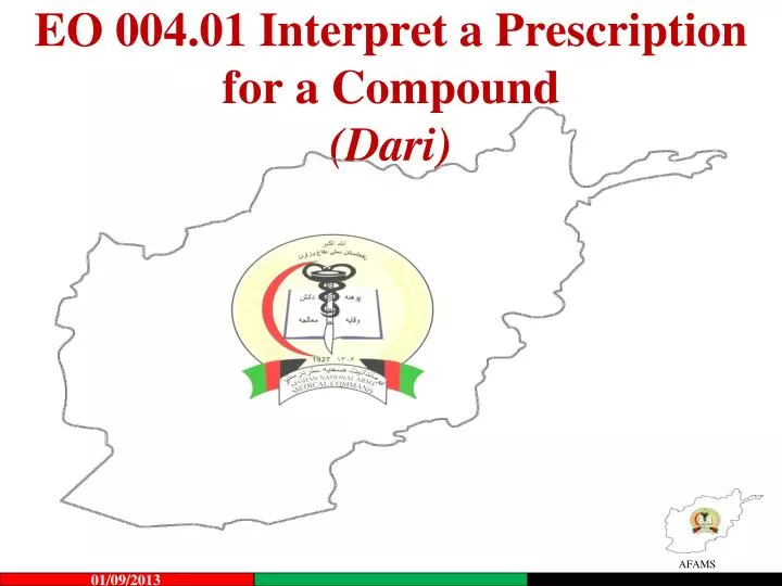 eo 004 01 interpret a prescription for a compound dari