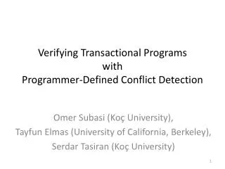 Verifying Transactional Programs with Programmer-Defined Conflict Detection