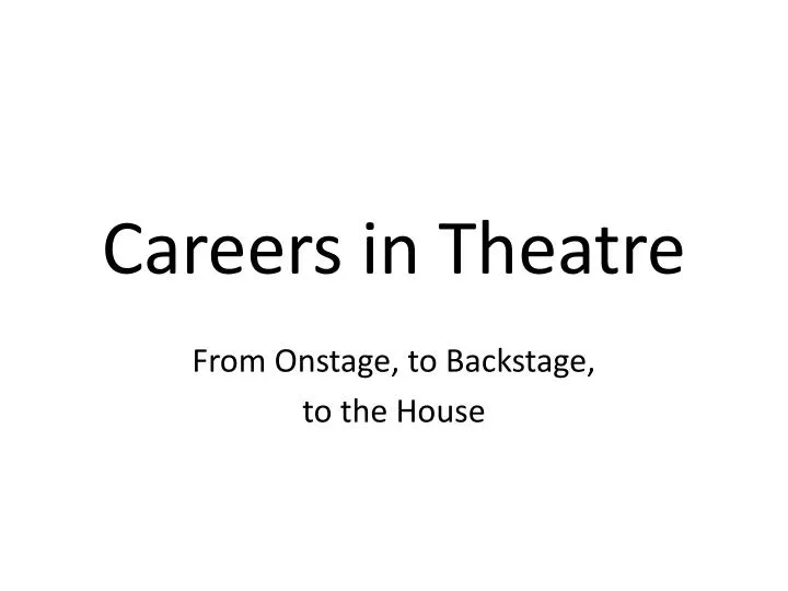careers in theatre