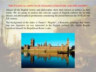 The political aspects of English Literature and Philosophy