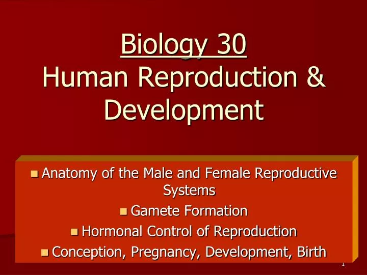 biology 30 human reproduction development