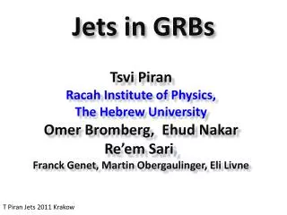 Jets in GRBs