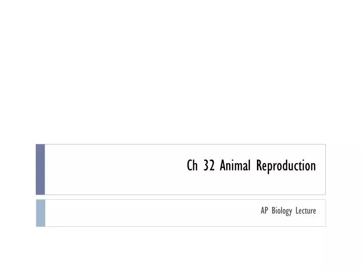 ch 32 animal reproduction