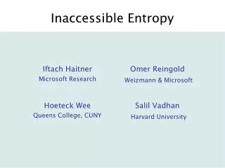 Inaccessible Entropy