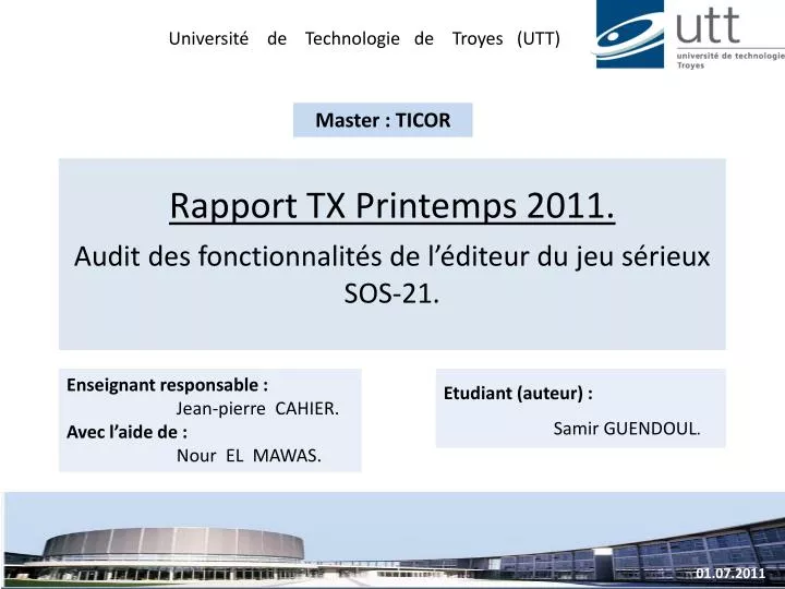 rapport tx printemps 2011 audit des fonctionnalit s de l diteur du jeu s rieux sos 21