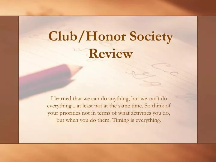 club honor society review