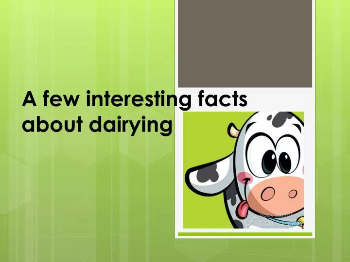a few interesting facts about dairying