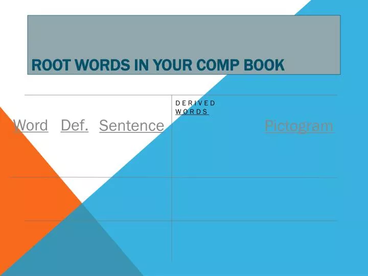 root words in your comp book