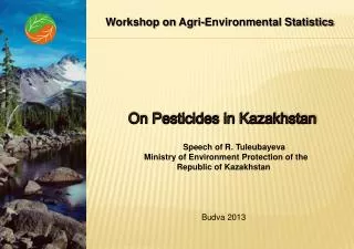 On Pesticides in Kazakhstan