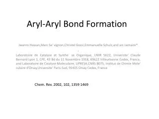 Aryl-Aryl Bond Formation