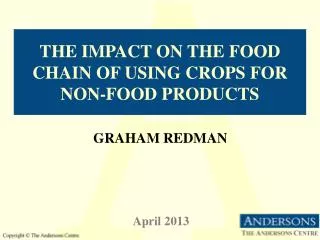 The impact on the food chain of using crops for non-food products