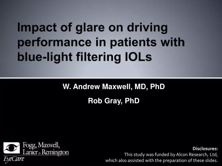 impact of glare on driving performance in patients with blue light filtering iols