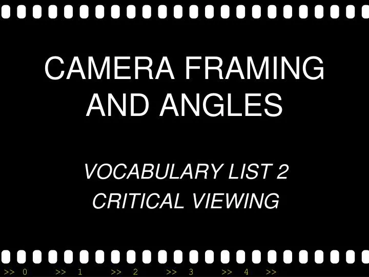 camera framing and angles