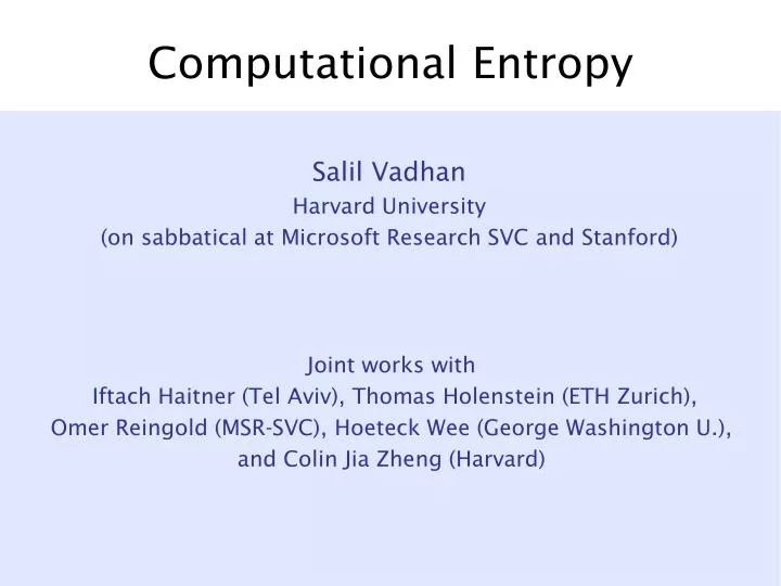 computational entropy