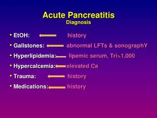 Acute Pancreatitis Diagnosis