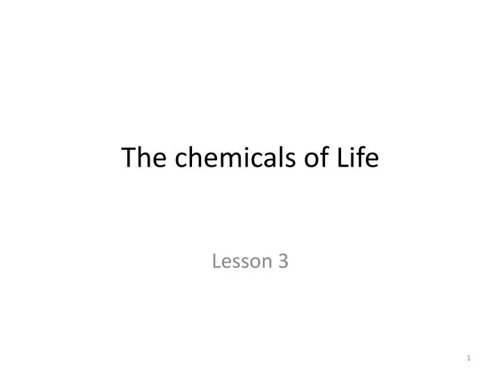 the chemicals of life
