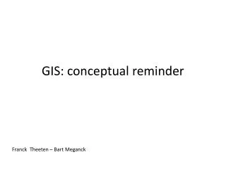 GIS: conceptual reminder