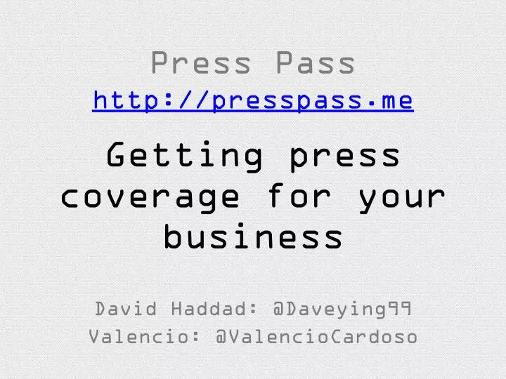 press pass http presspass me