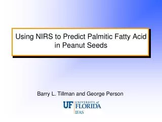 Using NIRS to Predict Palmitic Fatty Acid in Peanut Seeds