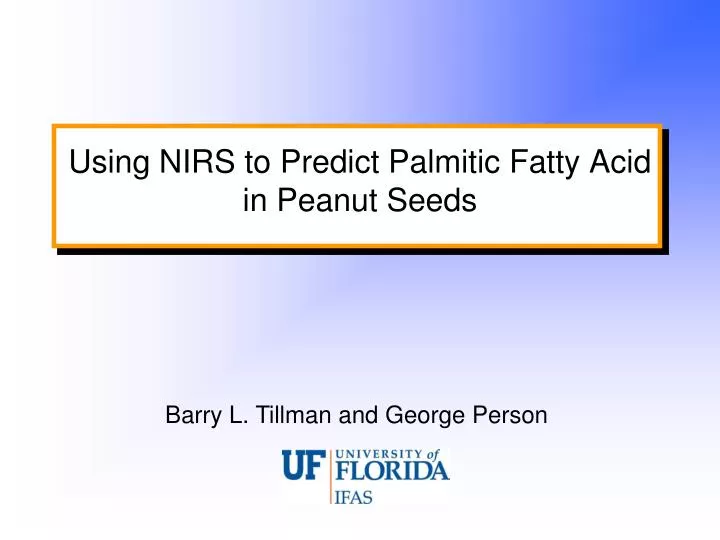 using nirs to predict palmitic fatty acid in peanut seeds