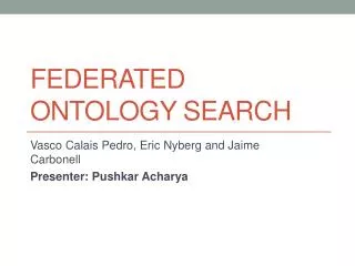 Federated Ontology Search