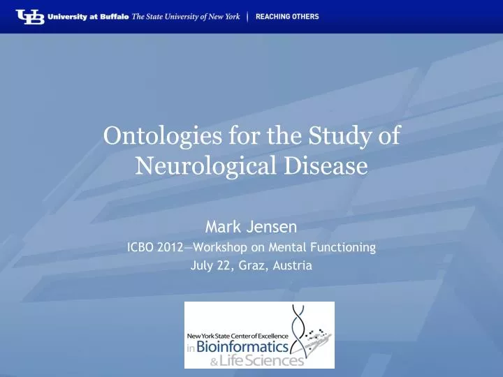 ontologies for the study of neurological disease