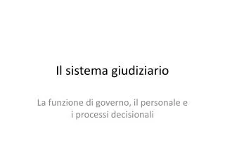 il sistema giudiziario
