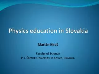 Physics education in Slovakia