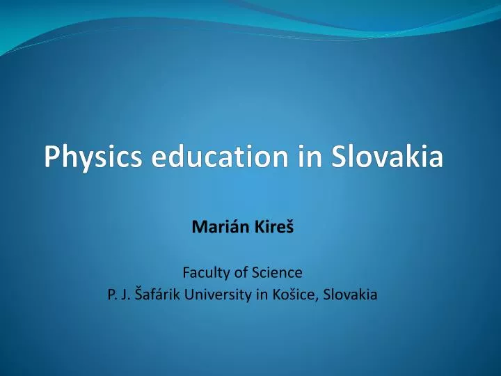 physics education in slovakia