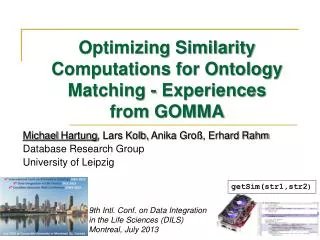 Optimizing Similarity Computations for Ontology Matching - Experiences from GOMMA