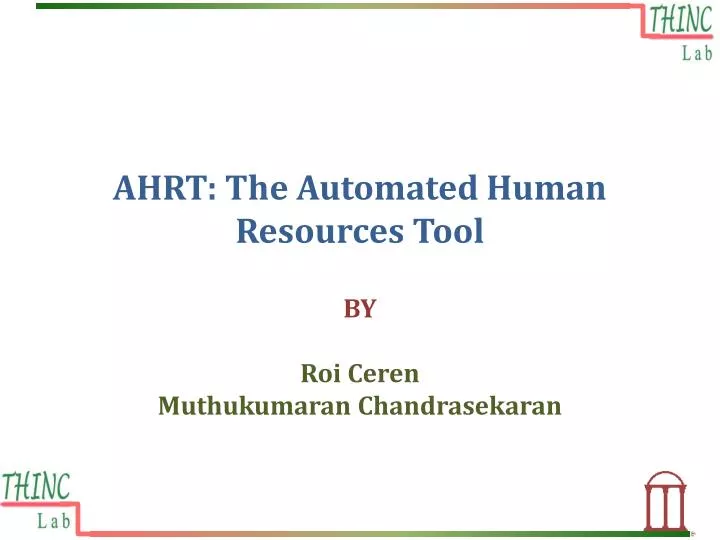 ahrt the automated human resources t ool