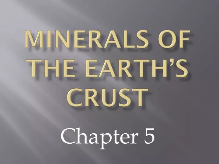 minerals of the earth s crust