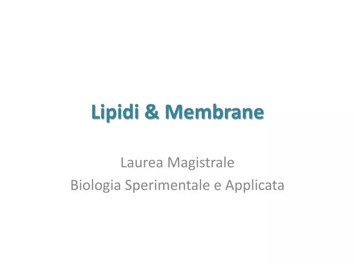 lipidi membrane