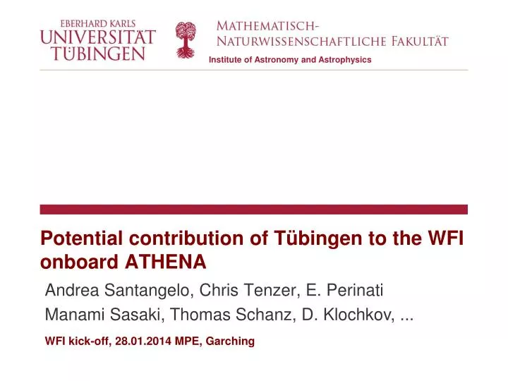 potential contribution of t bingen to the wfi onboard athena