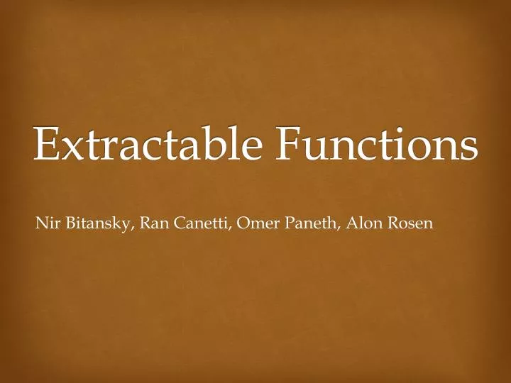 extractable functions