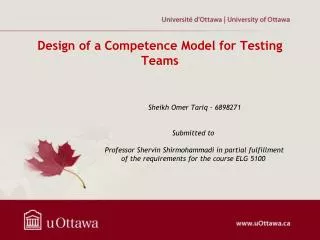 Design of a Competence Model for Testing Teams