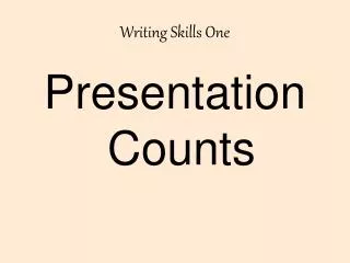 writing skills one