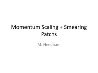 Momentum Scaling + Smearing Patchs