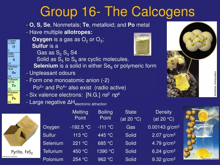 group 16 the calcogens