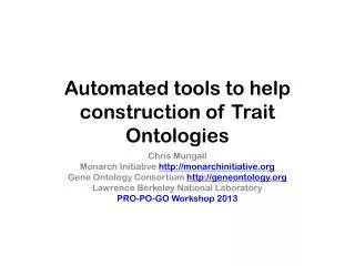 Automated tools to help construction of Trait Ontologies