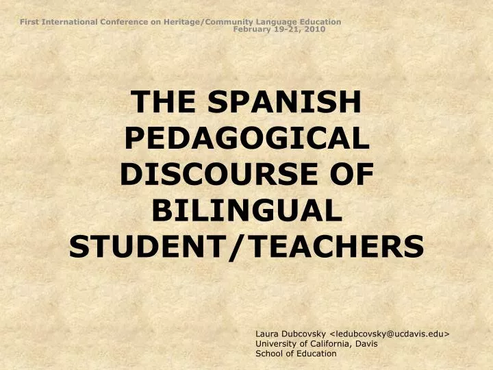 the spanish pedagogical discourse of bilingual student teachers