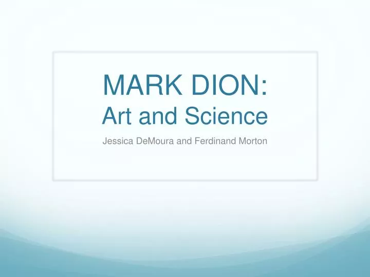 mark dion art and science