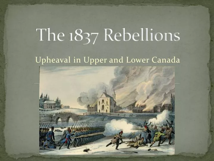 the 1837 rebellions