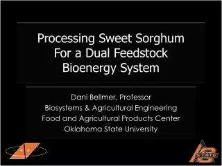 Processing Sweet Sorghum For a Dual Feedstock Bioenergy System
