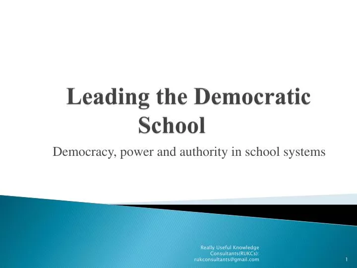 leading the democratic school